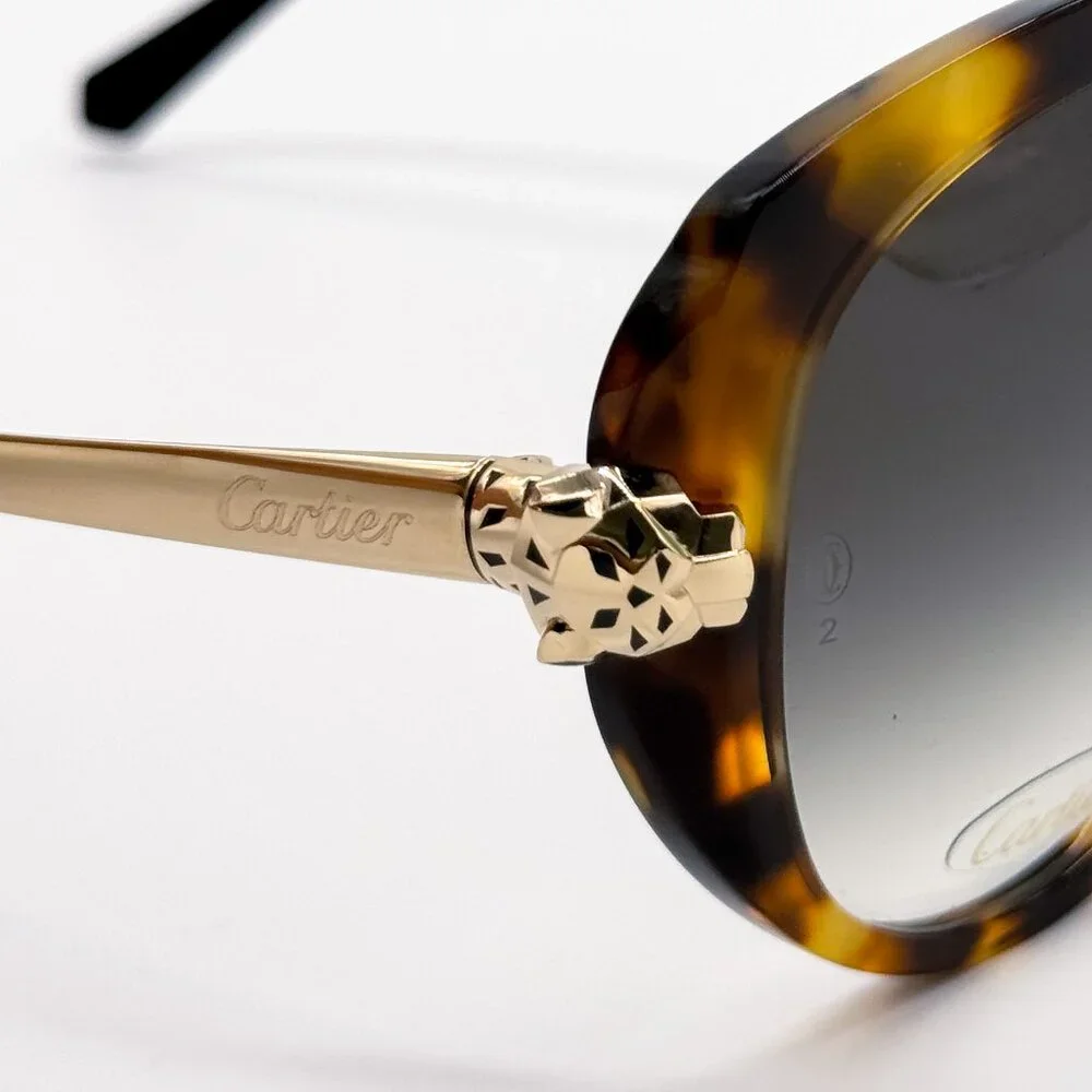 NEW CARTIER CT0064S 002 WOMEN HAVANA SUNGLASSES CT0064S 002 - Picture 6 of 12